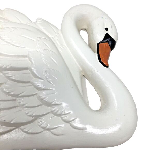 Chalkware Swan Wall decor Plaque Vintage 1996 Hobbyist Craft Handmade Kitschy - Picture 3 of 7